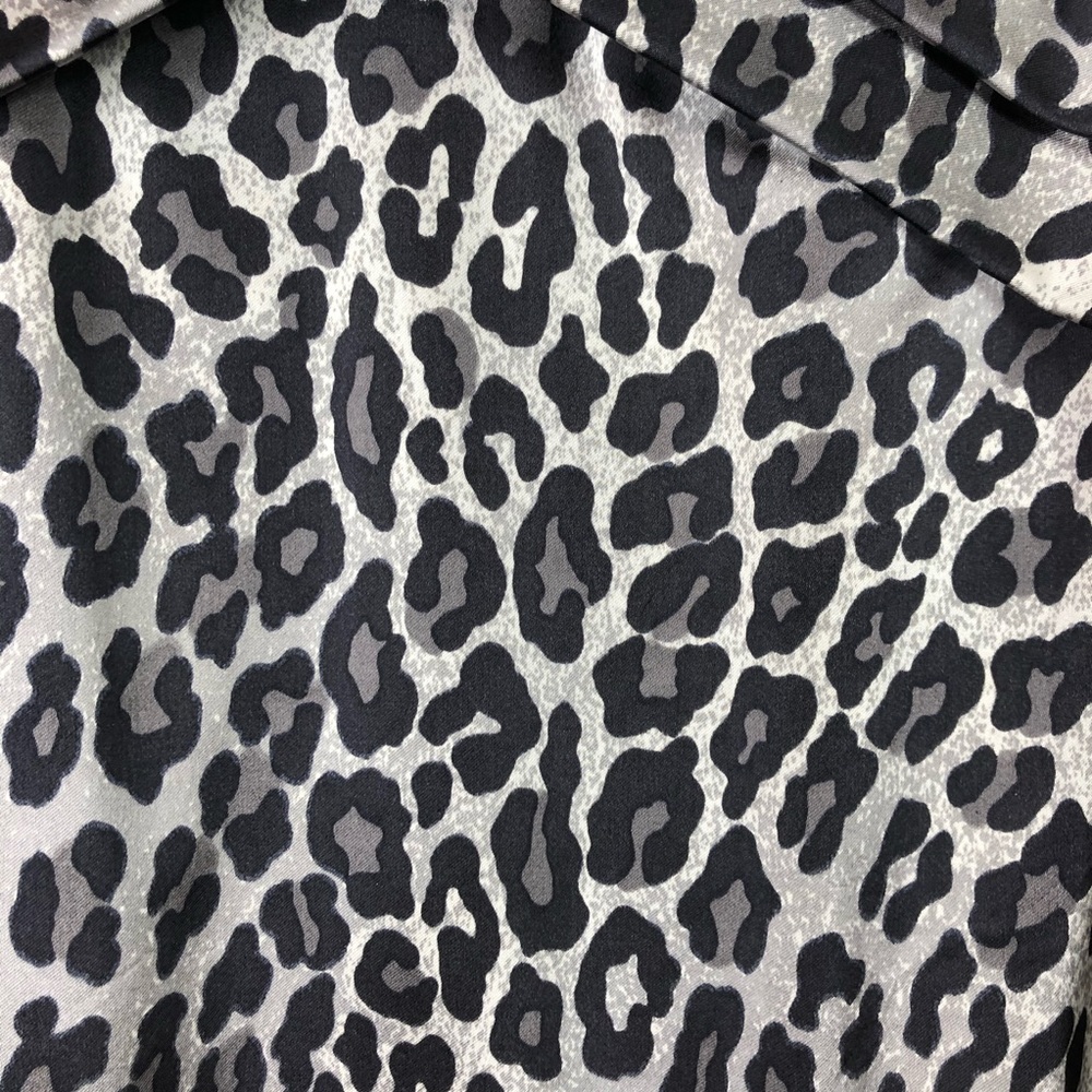 Cache Silver Leopard Print V Neck Sleeveless Dress - image 3